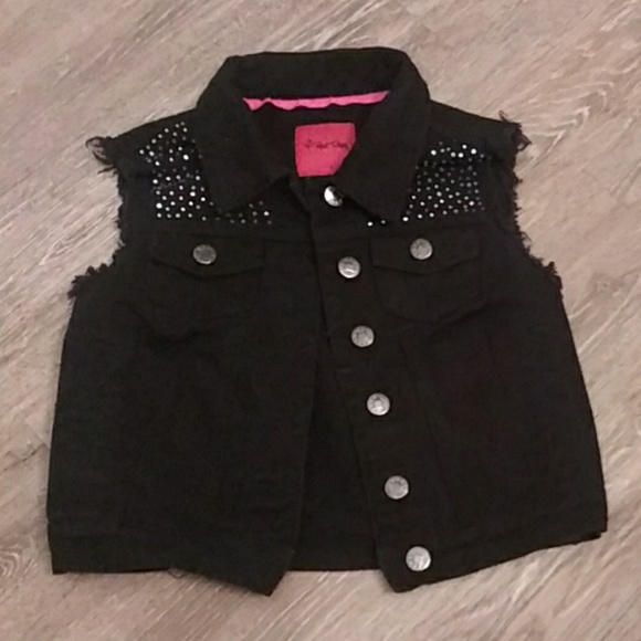 red tulips Jackets & Blazers - Black sleeveless studded vest